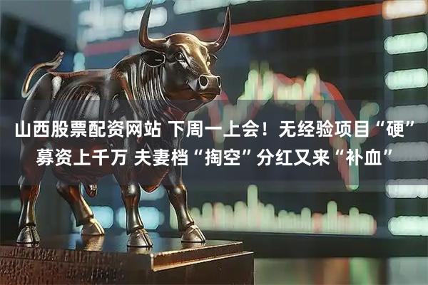 山西股票配资网站 下周一上会！无经验项目“硬”募资上千万 夫妻档“掏空”分红又来“补血”